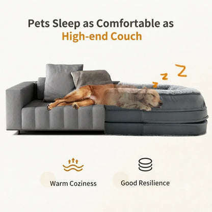 Sofa couch pet dog bed offering plush comfort comparable to a human sofa